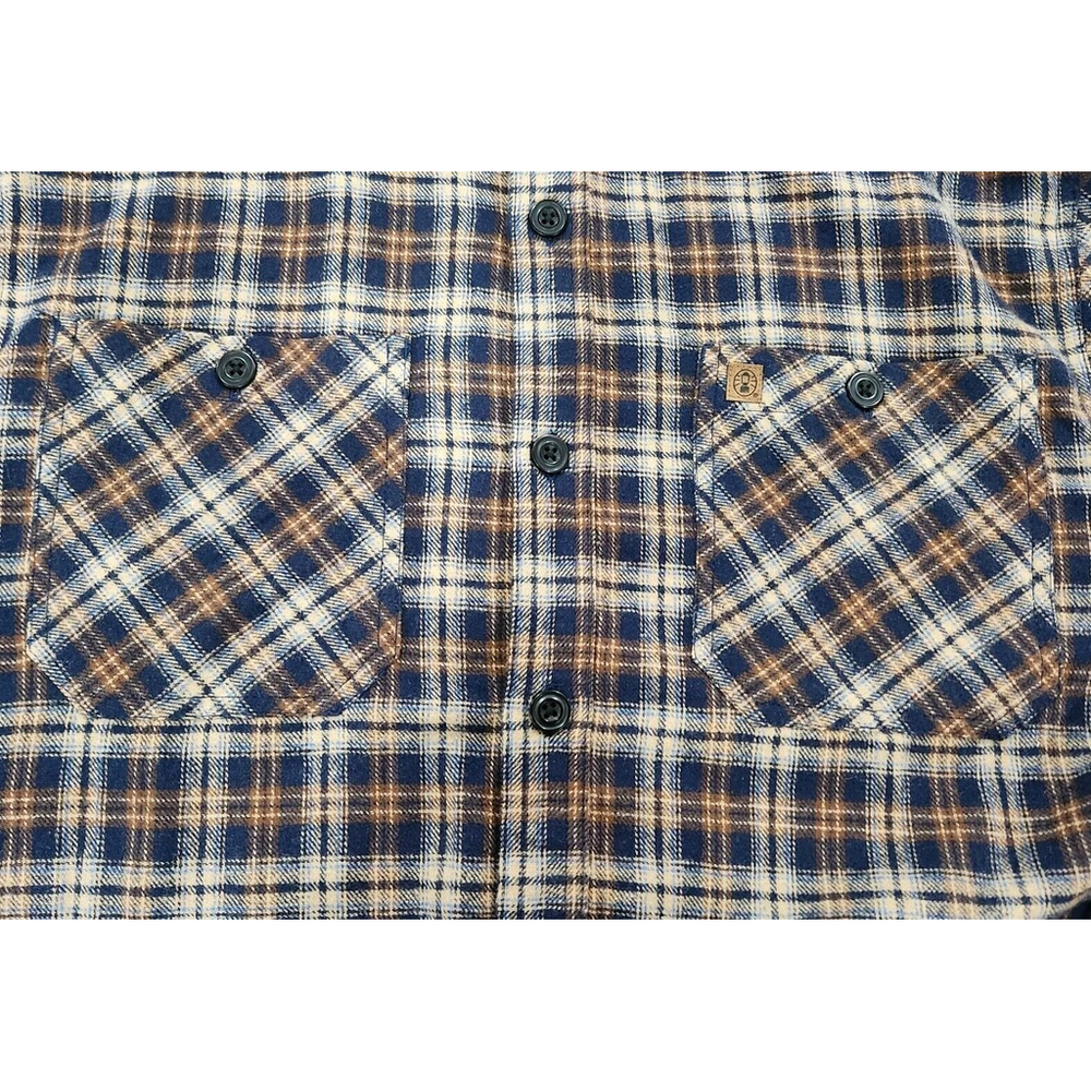 Coleman Mens Shirt Button Down Flannel XL Long Sleeves Plaid Pockets Logo - Picture 6 of 10